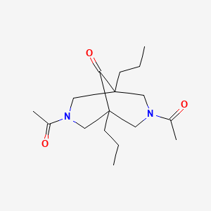 molecular formula C17H28N2O3 B5685118 3,7-diacetyl-1,5-dipropyl-3,7-diazabicyclo[3.3.1]nonan-9-one 