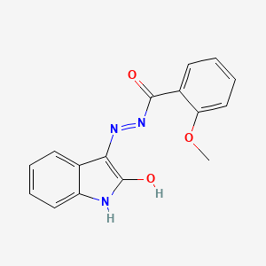 molecular formula C16H13N3O3 B5685120 2-methoxy-N'-(2-oxo-1,2-dihydro-3H-indol-3-ylidene)benzohydrazide 