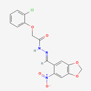 molecular formula C16H12ClN3O6 B5685143 2-(2-chlorophenoxy)-N'-[(6-nitro-1,3-benzodioxol-5-yl)methylene]acetohydrazide 