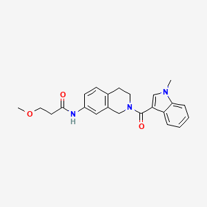 molecular formula C23H25N3O3 B5685152 3-methoxy-N-{2-[(1-methyl-1H-indol-3-yl)carbonyl]-1,2,3,4-tetrahydroisoquinolin-7-yl}propanamide 