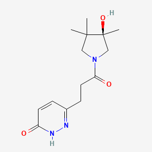 molecular formula C14H21N3O3 B5685167 6-{3-[(3R)-3-hydroxy-3,4,4-trimethyl-1-pyrrolidinyl]-3-oxopropyl}-3(2H)-pyridazinone 