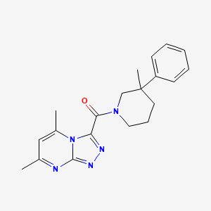 molecular formula C20H23N5O B5685182 5,7-dimethyl-3-[(3-methyl-3-phenylpiperidin-1-yl)carbonyl][1,2,4]triazolo[4,3-a]pyrimidine 