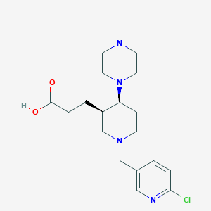 molecular formula C19H29ClN4O2 B5685187 3-[(3R*,4S*)-1-[(6-chloropyridin-3-yl)methyl]-4-(4-methylpiperazin-1-yl)piperidin-3-yl]propanoic acid 