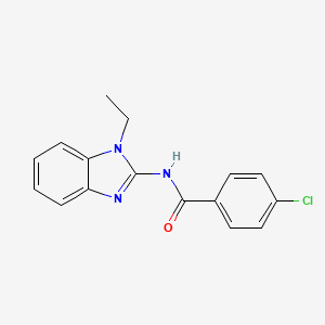 molecular formula C16H14ClN3O B5685194 4-chloro-N-(1-ethyl-1H-benzimidazol-2-yl)benzamide 