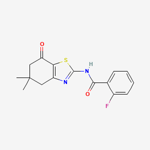 molecular formula C16H15FN2O2S B5685197 N-(5,5-dimethyl-7-oxo-4,5,6,7-tetrahydro-1,3-benzothiazol-2-yl)-2-fluorobenzamide 