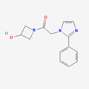 molecular formula C14H15N3O2 B5685201 1-[(2-phenyl-1H-imidazol-1-yl)acetyl]-3-azetidinol 