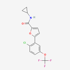 molecular formula C15H11ClF3NO3 B5685225 5-[2-chloro-5-(trifluoromethoxy)phenyl]-N-cyclopropyl-2-furamide 