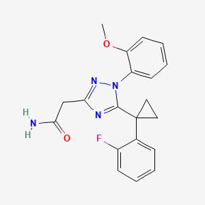 molecular formula C20H19FN4O2 B5685227 2-[5-[1-(2-fluorophenyl)cyclopropyl]-1-(2-methoxyphenyl)-1H-1,2,4-triazol-3-yl]acetamide 