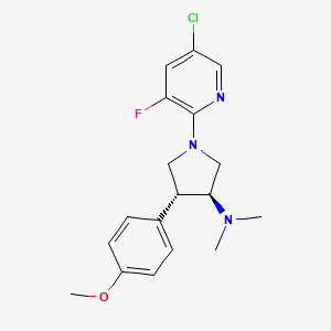 molecular formula C18H21ClFN3O B5685238 (3S*,4R*)-1-(5-chloro-3-fluoro-2-pyridinyl)-4-(4-methoxyphenyl)-N,N-dimethyl-3-pyrrolidinamine 