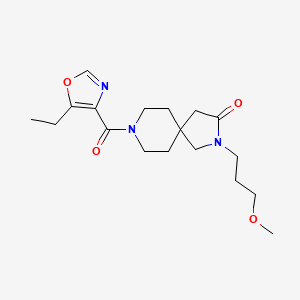 molecular formula C18H27N3O4 B5685242 8-[(5-ethyl-1,3-oxazol-4-yl)carbonyl]-2-(3-methoxypropyl)-2,8-diazaspiro[4.5]decan-3-one 