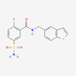 molecular formula C16H13FN2O3S2 B5685281 5-(aminosulfonyl)-N-(1-benzothien-5-ylmethyl)-2-fluorobenzamide 