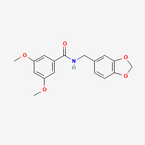 molecular formula C17H17NO5 B5685329 N-(1,3-benzodioxol-5-ylmethyl)-3,5-dimethoxybenzamide 