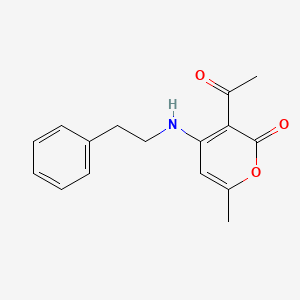 molecular formula C16H17NO3 B5685343 3-acetyl-6-methyl-4-[(2-phenylethyl)amino]-2H-pyran-2-one 