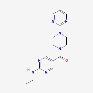 molecular formula C15H19N7O B5685377 N-ethyl-5-{[4-(2-pyrimidinyl)-1-piperazinyl]carbonyl}-2-pyrimidinamine 