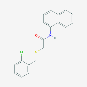 molecular formula C19H16ClNOS B5685391 2-[(2-chlorobenzyl)thio]-N-1-naphthylacetamide 