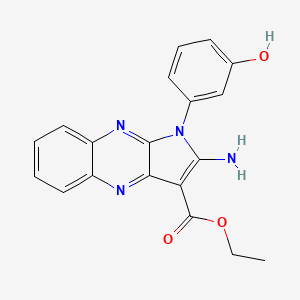 molecular formula C19H16N4O3 B5685397 ethyl 2-amino-1-(3-hydroxyphenyl)-1H-pyrrolo[2,3-b]quinoxaline-3-carboxylate 