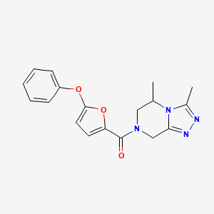 molecular formula C18H18N4O3 B5685405 3,5-dimethyl-7-(5-phenoxy-2-furoyl)-5,6,7,8-tetrahydro[1,2,4]triazolo[4,3-a]pyrazine 