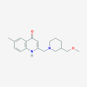 molecular formula C18H24N2O2 B5685429 2-{[3-(methoxymethyl)piperidin-1-yl]methyl}-6-methylquinolin-4-ol 
