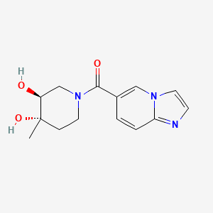 molecular formula C14H17N3O3 B5685434 (3S*,4S*)-1-(imidazo[1,2-a]pyridin-6-ylcarbonyl)-4-methylpiperidine-3,4-diol 