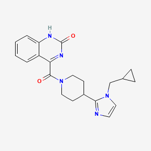 molecular formula C21H23N5O2 B5685444 4-({4-[1-(cyclopropylmethyl)-1H-imidazol-2-yl]piperidin-1-yl}carbonyl)quinazolin-2(1H)-one 