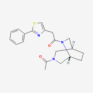molecular formula C20H23N3O2S B5685452 (1S*,5R*)-3-acetyl-6-[(2-phenyl-1,3-thiazol-4-yl)acetyl]-3,6-diazabicyclo[3.2.2]nonane 