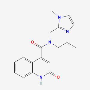 molecular formula C18H20N4O2 B5685459 N-[(1-methyl-1H-imidazol-2-yl)methyl]-2-oxo-N-propyl-1,2-dihydro-4-quinolinecarboxamide 