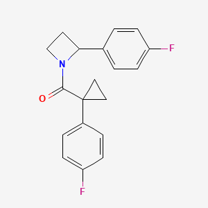 molecular formula C19H17F2NO B5685490 2-(4-fluorophenyl)-1-{[1-(4-fluorophenyl)cyclopropyl]carbonyl}azetidine 