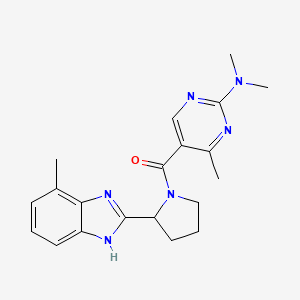 molecular formula C20H24N6O B5685501 N,N,4-trimethyl-5-{[2-(4-methyl-1H-benzimidazol-2-yl)-1-pyrrolidinyl]carbonyl}-2-pyrimidinamine 