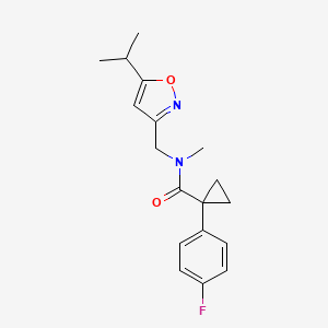 molecular formula C18H21FN2O2 B5685541 1-(4-fluorophenyl)-N-[(5-isopropyl-3-isoxazolyl)methyl]-N-methylcyclopropanecarboxamide 