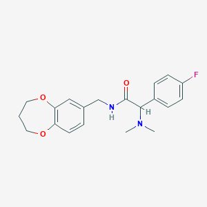 molecular formula C20H23FN2O3 B5685551 N-(3,4-dihydro-2H-1,5-benzodioxepin-7-ylmethyl)-2-(dimethylamino)-2-(4-fluorophenyl)acetamide 