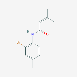 molecular formula C12H14BrNO B5685553 N-(2-bromo-4-methylphenyl)-3-methyl-2-butenamide 