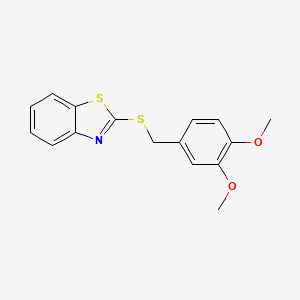 molecular formula C16H15NO2S2 B5685557 2-[(3,4-dimethoxybenzyl)thio]-1,3-benzothiazole 