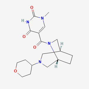 molecular formula C18H26N4O4 B5685616 1-methyl-5-{[(1S*,5R*)-3-(tetrahydro-2H-pyran-4-yl)-3,6-diazabicyclo[3.2.2]non-6-yl]carbonyl}pyrimidine-2,4(1H,3H)-dione 