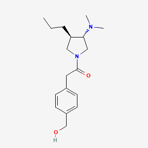 molecular formula C18H28N2O2 B5685630 (4-{2-[(3S*,4R*)-3-(dimethylamino)-4-propylpyrrolidin-1-yl]-2-oxoethyl}phenyl)methanol 