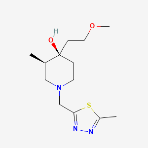 molecular formula C13H23N3O2S B5685631 (3R*,4R*)-4-(2-methoxyethyl)-3-methyl-1-[(5-methyl-1,3,4-thiadiazol-2-yl)methyl]-4-piperidinol 