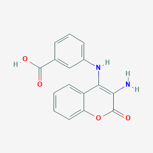molecular formula C16H12N2O4 B5685692 3-[(3-amino-2-oxo-2H-chromen-4-yl)amino]benzoic acid 