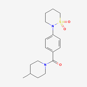 molecular formula C17H24N2O3S B5685752 2-{4-[(4-methyl-1-piperidinyl)carbonyl]phenyl}-1,2-thiazinane 1,1-dioxide 