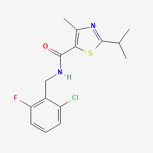 molecular formula C15H16ClFN2OS B5685756 N-(2-chloro-6-fluorobenzyl)-2-isopropyl-4-methyl-1,3-thiazole-5-carboxamide 
