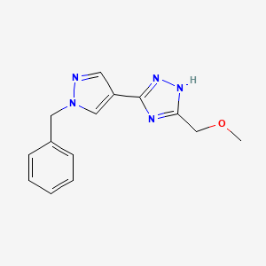 molecular formula C14H15N5O B5685758 5-(1-benzyl-1H-pyrazol-4-yl)-3-(methoxymethyl)-1H-1,2,4-triazole 