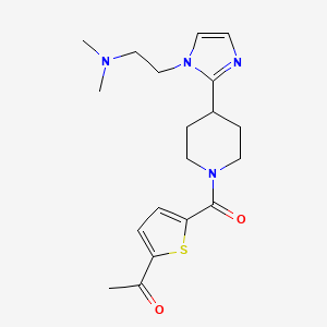 molecular formula C19H26N4O2S B5685764 1-{5-[(4-{1-[2-(dimethylamino)ethyl]-1H-imidazol-2-yl}-1-piperidinyl)carbonyl]-2-thienyl}ethanone 