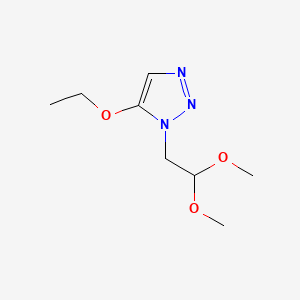 molecular formula C8H15N3O3 B568578 1-(2,2-Dimethoxyethyl)-5-ethoxy-1H-1,2,3-triazole CAS No. 124553-01-1