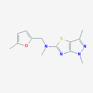 molecular formula C13H16N4OS B5685782 N,1,3-trimethyl-N-[(5-methyl-2-furyl)methyl]-1H-pyrazolo[3,4-d][1,3]thiazol-5-amine 