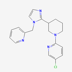 molecular formula C19H20ClN5 B5685788 5-chloro-2-{3-[1-(2-pyridinylmethyl)-1H-imidazol-2-yl]-1-piperidinyl}pyridine 
