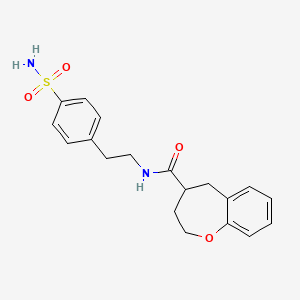 molecular formula C19H22N2O4S B5685798 N-{2-[4-(aminosulfonyl)phenyl]ethyl}-2,3,4,5-tetrahydro-1-benzoxepine-4-carboxamide 