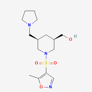 molecular formula C15H25N3O4S B5685799 [(3R*,5R*)-1-[(5-methyl-4-isoxazolyl)sulfonyl]-5-(1-pyrrolidinylmethyl)-3-piperidinyl]methanol 