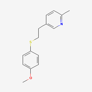 molecular formula C15H17NOS B5685814 5-{2-[(4-methoxyphenyl)thio]ethyl}-2-methylpyridine 