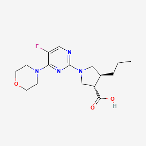 molecular formula C16H23FN4O3 B5685825 (3S*,4S*)-1-[5-fluoro-4-(4-morpholinyl)-2-pyrimidinyl]-4-propyl-3-pyrrolidinecarboxylic acid 