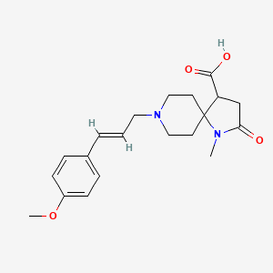 8-[(2E)-3-(4-methoxyphenyl)prop-2-en-1-yl]-1-methyl-2-oxo-1,8-diazaspiro[4.5]decane-4-carboxylic acid