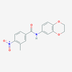 molecular formula C16H14N2O5 B5685896 N-(2,3-dihydro-1,4-benzodioxin-6-yl)-3-methyl-4-nitrobenzamide 