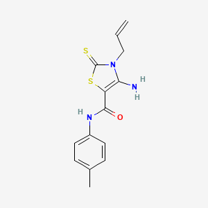 molecular formula C14H15N3OS2 B5685898 3-allyl-4-amino-N-(4-methylphenyl)-2-thioxo-2,3-dihydro-1,3-thiazole-5-carboxamide CAS No. 618073-60-2